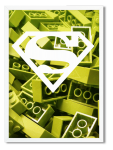 Decor Print Superhero Green Blocks - Black Framed A4