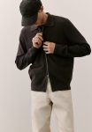 Regular Fit Rib-knit Cardigan - Dark Brown