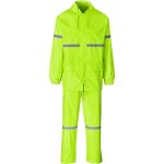 Outdoor Hi-viz Reflective Polyester pvc Rainsuit Lime