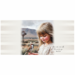 70CM Bolster Cushion Girl With Sparrow Matt 6:26