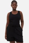 Ribbed Cotton Vest Top - Black