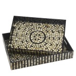 Roman Capiz Rectangular Tray Set Of 2
