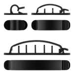 Cable Management Clip Set 6-PIECE Set - Black