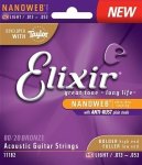 Elixir 80 20 Bronze Nanoweb HD Light 13-53 Acoustic Guitar Strings