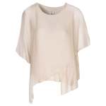 Asymetrical Double Layered Silk Top - Stone S m