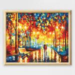 Adult Paint By Numbers With Frame - Rainy Day Strolling