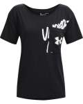 Women's Ua Oversized Wordmark Graphic T-Shirt - Black XL