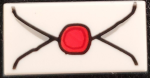 Parts Tile 1 X 2 With Groove With Envelope With Red Wax Seal And Gray Highlights Pattern 3069BP0779