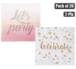 Serviettes 2PLY 33CM 20PC Celebration