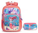 2 Piece Glitter Stylish Double Shoulder Backpack For Girls