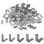 Jogffde Double Barrel Crimp Sleeves 100PCS Wire Rope Crimping Loop Sleeves Copper Ferrule Tube Crimping Sleeves Fishing Line Tub
