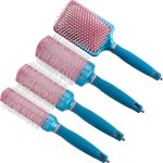 Olivia Garden Nanothermic Ceramic & Ion Breast Cancer Awareness Pink & Blue Brush Collection
