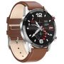 Designer Smart Health Watch WCD01 L13 - Stainless Steel/brown Leather Strap