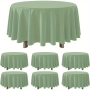 Elegant Sage Green Round Tablecloth 1pc - Plastic Table Cover For Birthdays Weddings Parties - Other Weave Styles General Fit