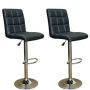 Black Imprezza Faux Leather Barstools With Gear Lift And Swivel Function- Set Of 2