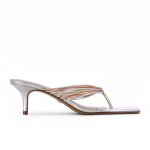 Multi Strap Sandal Heel -silver multi