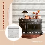 1 10PCS Decorative 3D Tile Sticker Wood Shiplap Peel And Stick Wall Panel Self Adhesive Kitchen Tile Backsplash Bathroom Wall St