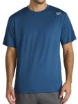 Reebok Men's Bolt Strike Short Sleeve Crewneck T-Shirt Standard Fit Cool Touch Jersey Fabric Majolica Blue Medium