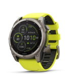 Garmin Fnix 8 51 Mm Solar Sapphire Titanium With Amp Yellow graphite Silicone Band