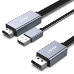 HDMI To Displayport Male-to-male With Usb-a Male Power 1.8M Cable Supports Resolution Up To 4K@60HZ Simultaneously Sync Video An