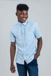 Linen Shirt Short Sleeve - Light Blue - XXL Light Blue