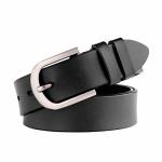 Whippy Women Leather Belt For Jeans Pants Dresses Black Ladies Waist Belt With Pin Buckle M
