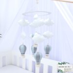 Cot Mobile Blue Air Balloons And Clouds