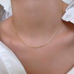 Stainless Steel Snake Chain Herringbone Necklace Minimalist Necklace Jewelry Accessories For Women
