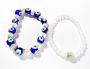Hello Daisy Bracelet: Evil Eye & Pearl Bracelet Set Of 2
