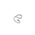 Silver Open-ended Geometric Loop Ring - 6 Silver