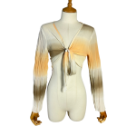 Ombre Tie Front Cropped Top - M