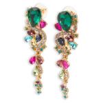 Multi Jewel Diamante Stud Earrings