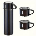 500ML Stainless Steel Thermal Mug Set With Cup - Insulated Leakproof For Hot & Cold Beverages - Perfect For Business School Spor