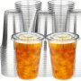 30pcs 12oz Clear Disposable Plastic Cups With Lids - Perfect For Parties Weddings & Everyday Use - Durable Spill-Proof Design
