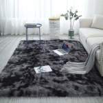Smte New Large Premium Heavy Duty Fluffy Carpet rug & Complementary Smte Tieback Grey Mix With Keychain