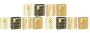 X12-PIECE Scotch Square & Gold Pattern Gift Bags Set - 18 23 10CM.