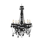 Octave Metal And Crystal Chandelier Light Black Clear - Clear
