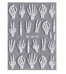 Halloween Skull Nail Art Stickers 5D Embossed Self-adhesive Decals