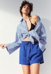 Linen-blend Shorts - Bright Blue