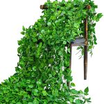Aeojoor Epipremnum Aureum Leaves Green Vines Fake Plant Vine Leaves Hanging Fake Vine Leaves Home Kitchen Garden Office Wedding