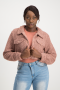 Chloe Cropped Teddy Jacket - Blush - M