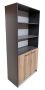 Oxford 5 Shelf 2 Door Book/filing Cabinet 80CM - Storm Grey & Sahara