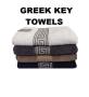 Simon Baker - Greek Key Hand Towels 600 Gms Various Colours - 50CM X 90CM - Grey / 50CM X 90CM