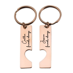 Hannah Rose Gold Personalized Keyring Set Of 2 Stainless Steel Ready In 3 Days