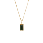 GREE N Tourmaline Baguette Pendant In Yellow Gold