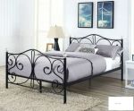 Zafira Metal Bed With Headboard And Footboard Black King