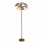 Queen Palm Floor Lamp In Antique Brass