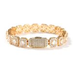 9MM Square Zircon Bracelet Hip Hop Minimalist Fashion Jewelry For Women