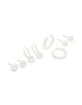 Silver Plated Cubic Zirconia Mixed Stud & Huggie Earrings 4 Pack