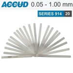 Accud Long Feeler Gauge Length 200MM 0.05-1.00MM AC914-100-20